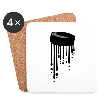 Puck Tropfen Graffiti - Untersetzer (4er-Set) - Weiß - Vorne
