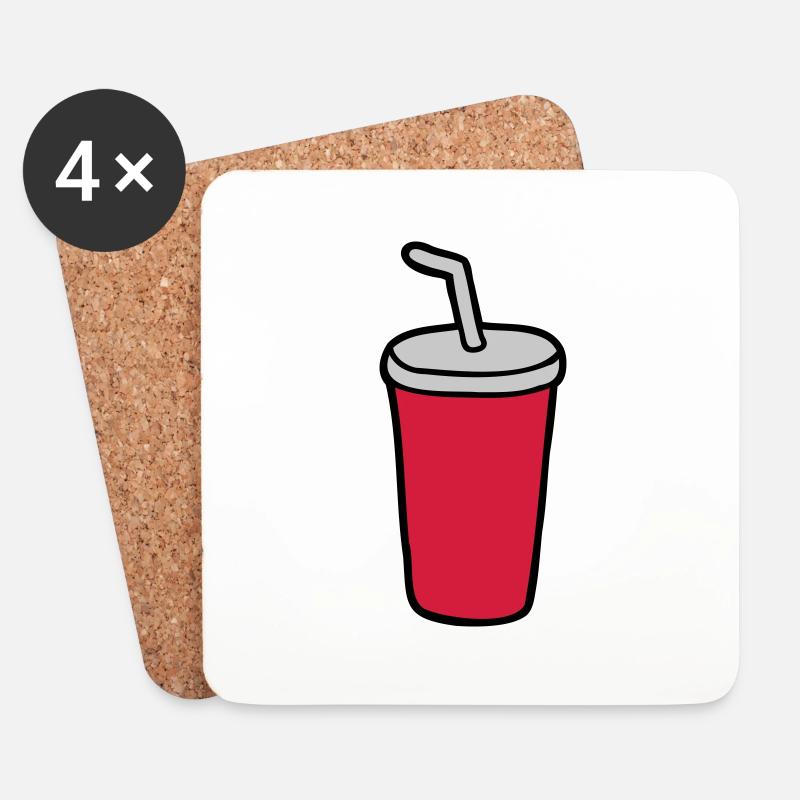 Cola Becher Restaurant - Untersetzer (4er-Set) - Weiß
