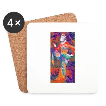 AsiatiqueFigure - Dessous de verre (lot de 4) - blanc - Devant
