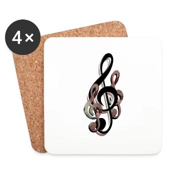 Clé - Dessous de verre (lot de 4) - blanc - Devant