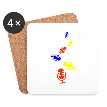 Microphone icon - Coasters (set of 4) - white - Front