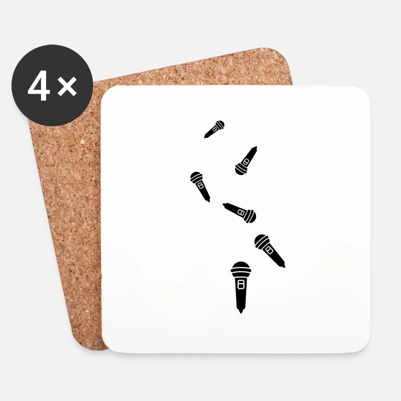 Mikrofon Symbol - Untersetzer (4er-Set) - Weiß