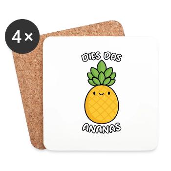Dies Das Ananas - Untersetzer (4er-Set) - Weiß - Vorne