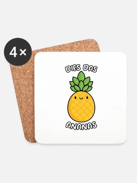 Dies Das Ananas - Untersetzer (4er-Set) - Weiß