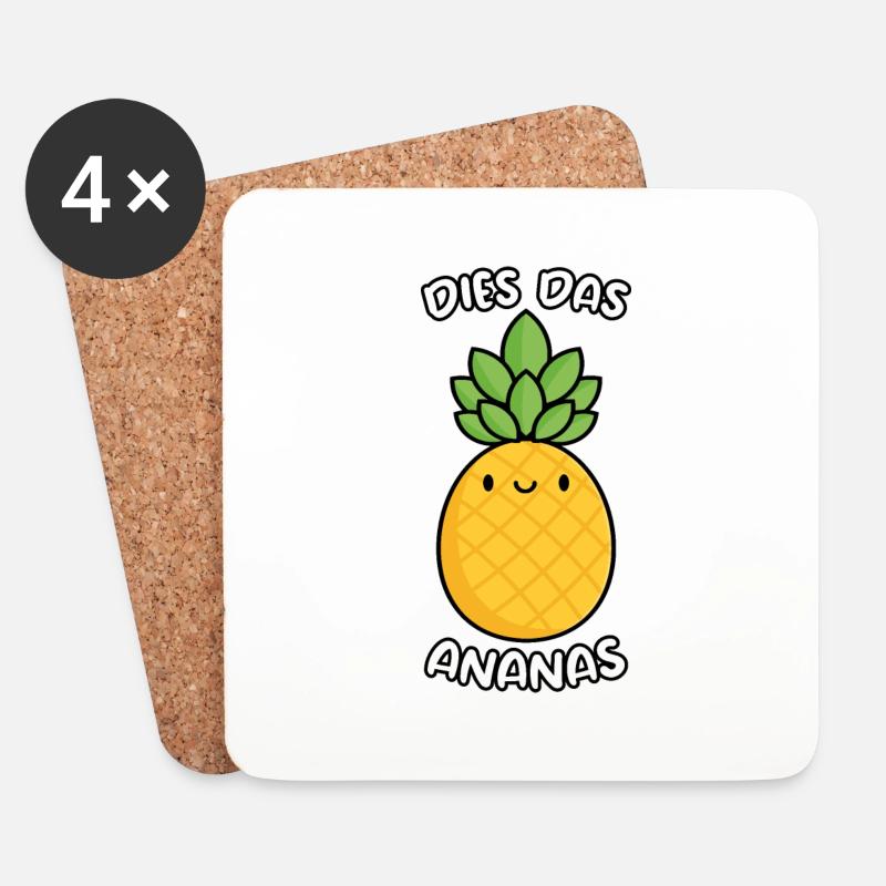 Dies Das Ananas - Untersetzer (4er-Set) - Weiß