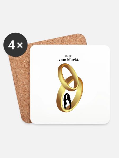 Ich bin vom Markt - Untersetzer (4er-Set) - Weiß