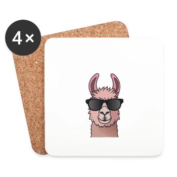 Not Your Ernst - Llama Alpaka Denglisch Spruch - Untersetzer (4er-Set) - Weiß - Vorne
