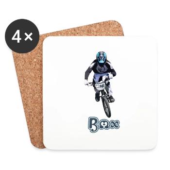 BMX Race Racing MTB Motocross - Untersetzer (4er-Set) - Weiß - Vorne
