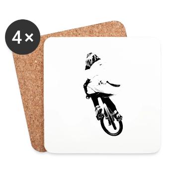 bmx race racing vtt motocross mtb bike rad - Dessous de verre (lot de 4) - blanc - Devant