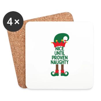 Elf Nizza, bis bewiesen unartig - Untersetzer (4er-Set) - Weiß - Vorne