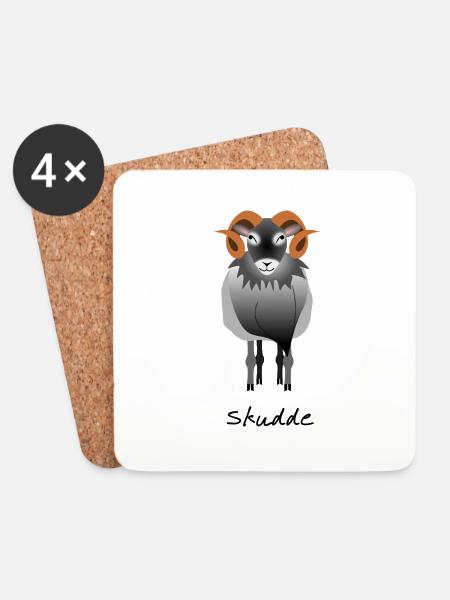 Skudde grau - Untersetzer (4er-Set) - Weiß