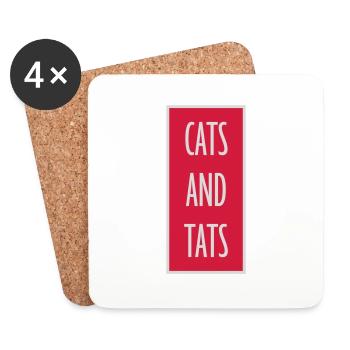cats and tats Zitat - Untersetzer (4er-Set) - Weiß - Vorne