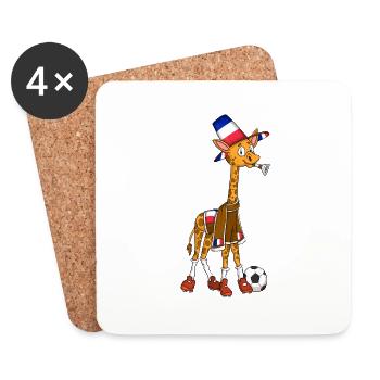 Girafe Fan France - Dessous de verre (lot de 4) - blanc - Devant