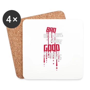 bad decisions great stories - Coasters (set of 4) - white - Front