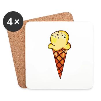 Cornet De Glace - Dessous de verre (lot de 4) - blanc - Devant