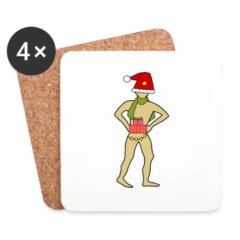 Christmas incognito - Coasters (set of 4) - white - Front