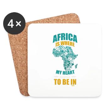 Africa Is Where My Heart Wants To be In - Untersetzer (4er-Set) - Weiß - Vorne