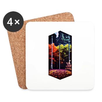 Herbstlicher Naturdiamant - Untersetzer (4er-Set) - Weiß - Vorne