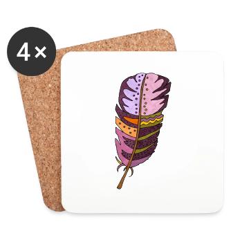 Feather - Coasters (set of 4) - white - Front