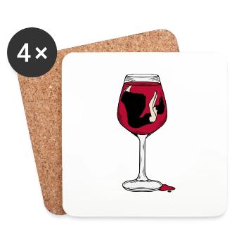 TOMBER DANS LE VIN - Dessous de verre (lot de 4) - blanc - Devant