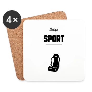 Siège sport - Dessous de verre (lot de 4) - blanc - Devant