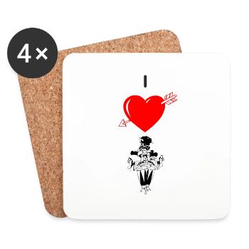 I love Bongos / Congas - Untersetzer (4er-Set) - Weiß - Vorne