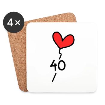 40. 40 YEARS. 40th ANNIVERSARY. BIRTHDAY 40 YEARS. - Coasters (set of 4) - white - Front