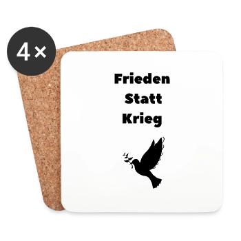 Friedenstaube - Untersetzer (4er-Set) - Weiß - Vorne