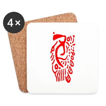 Tribal Mystical - Abstract - Coasters (set of 4) - white - Front