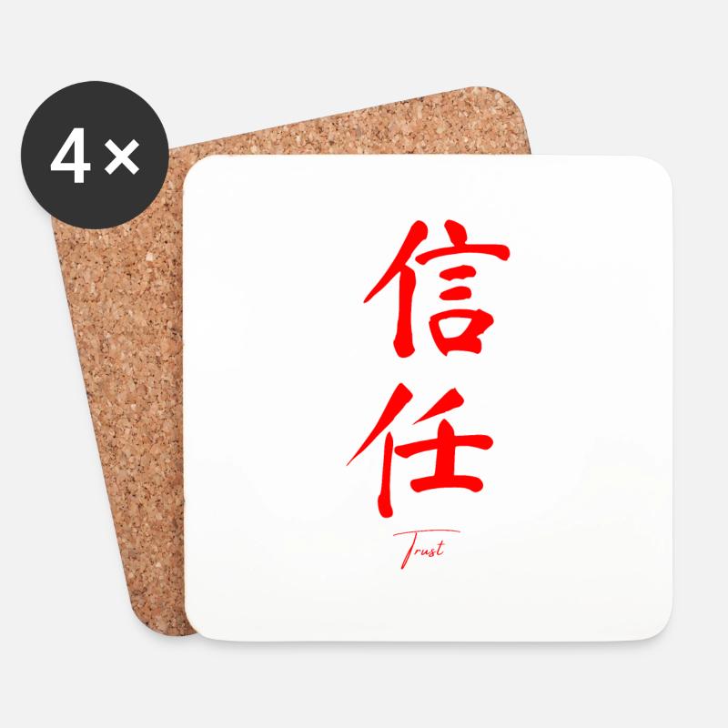 Chinese - Coasters (set of 4) - white