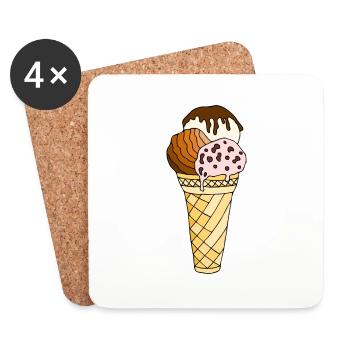 Eis - Untersetzer (4er-Set) - Weiß - Vorne