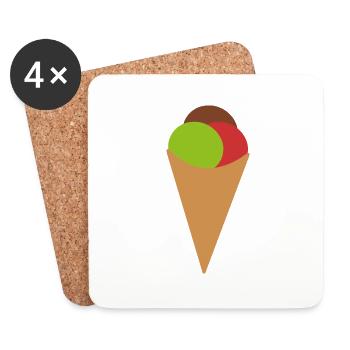 Eis - Untersetzer (4er-Set) - Weiß - Vorne