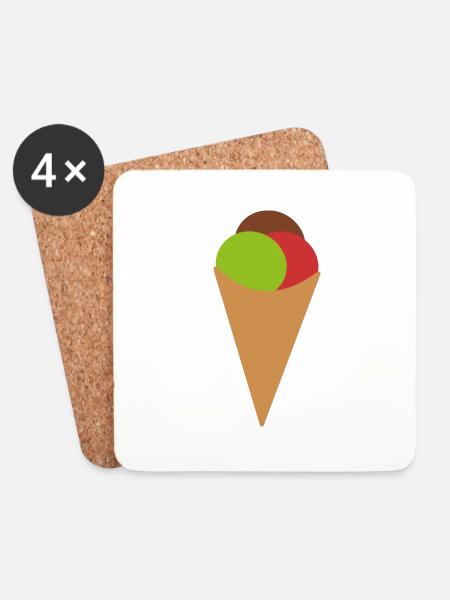 Eis - Untersetzer (4er-Set) - Weiß