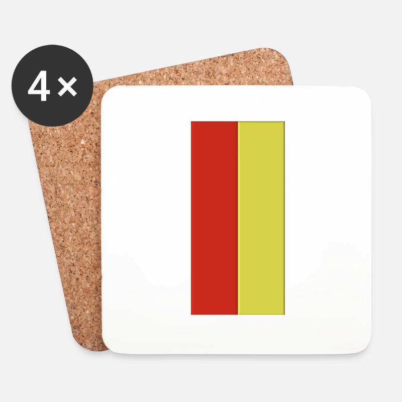 Rot Gelb Farben - Untersetzer (4er-Set) - Weiß