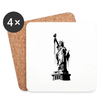 Freiheitsstatue | New York Statue of Liberty - Untersetzer (4er-Set) - Weiß - Vorne
