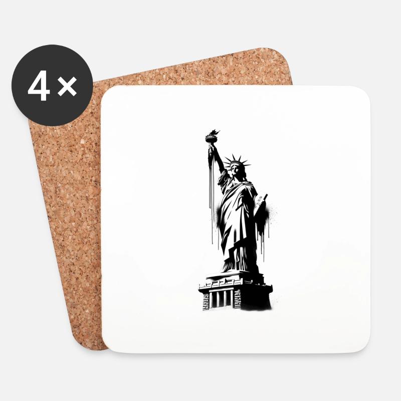 Freiheitsstatue | New York Statue of Liberty - Untersetzer (4er-Set) - Weiß