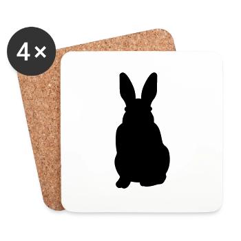 Lapin - Dessous de verre (lot de 4) - blanc - Devant