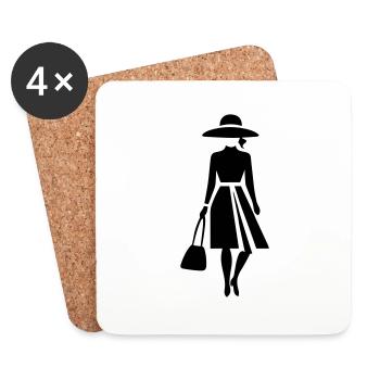 Un style de femme chic - Dessous de verre (lot de 4) - blanc - Devant