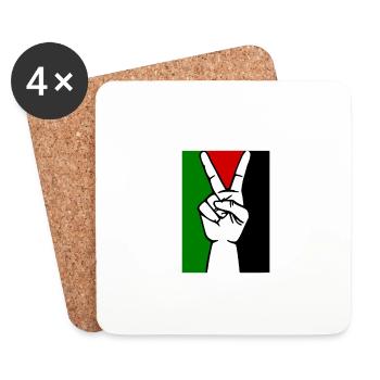 Free palestine Peace sign victory sign hand - Coasters (set of 4) - white - Front