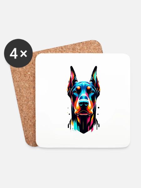 Painted Dog four - Untersetzer (4er-Set) - Weiß