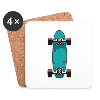 Skateboard - Untersetzer (4er-Set) - Weiß - Vorne