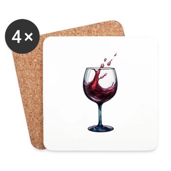 Wine / Grapes / Alcohol / Drink / Enjoy - Coasters (set of 4) - white - Front