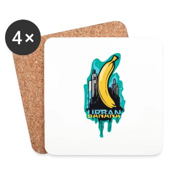 Urban Banana: Coole Banane im Großstadt-Dschungel - Untersetzer (4er-Set) - Weiß - Vorne