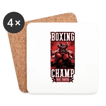 Viking Boxer Fighter Odin Champion de boxe - Dessous de verre (lot de 4) - blanc - Devant