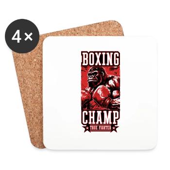Gorilla Boxer Kämpfer Beast Boxing Champ - Untersetzer (4er-Set) - Weiß - Vorne