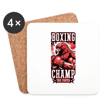 Adler Tier Boxer Kämpfer Boxing Champ - Untersetzer (4er-Set) - Weiß - Vorne