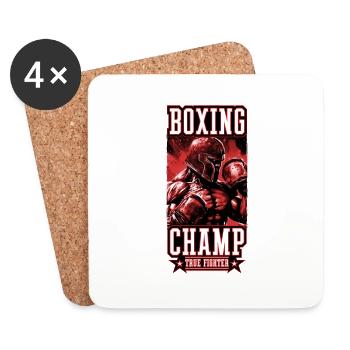 Spartaner Boxer Kämpfer Gladiator Boxing Champ - Untersetzer (4er-Set) - Weiß - Vorne