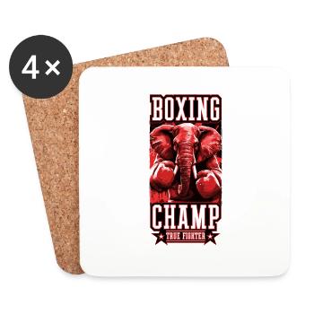 Elefant Boxer Kämpfer Boxing Champ - Untersetzer (4er-Set) - Weiß - Vorne