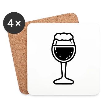 Bière - Dessous de verre (lot de 4) - blanc - Devant