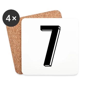 Nummer 7 - Zahl SIEBEN Trikot Nummer 7 Jahre - Untersetzer (4er-Set) - Weiß - Vorne
